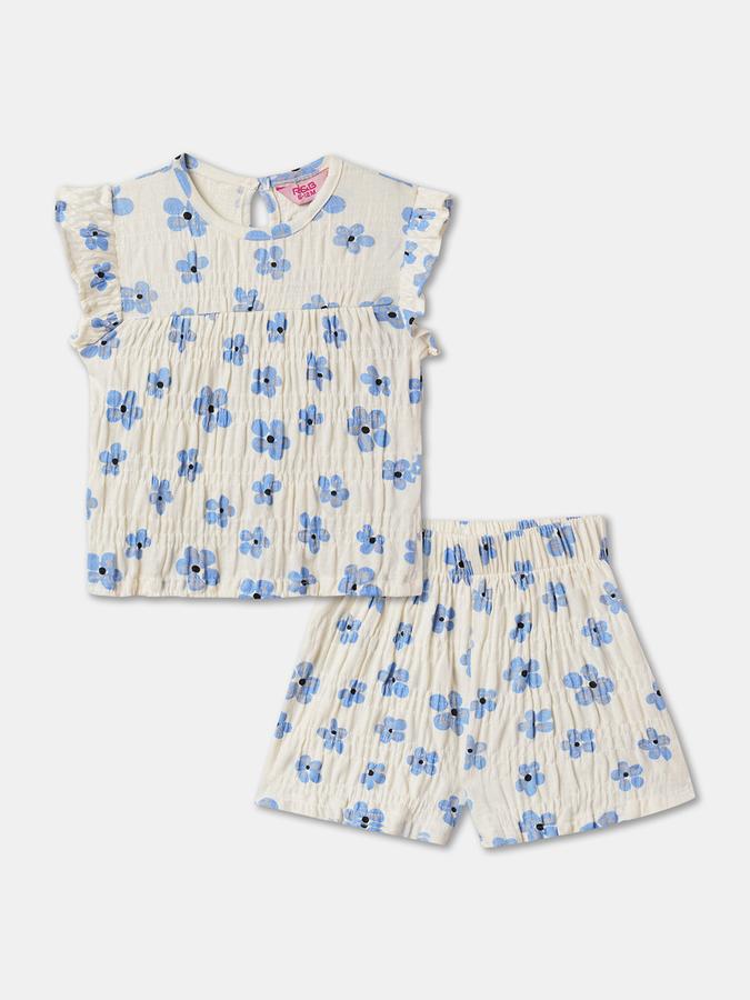Girls Floral Print Print Shorts with Top image number 0