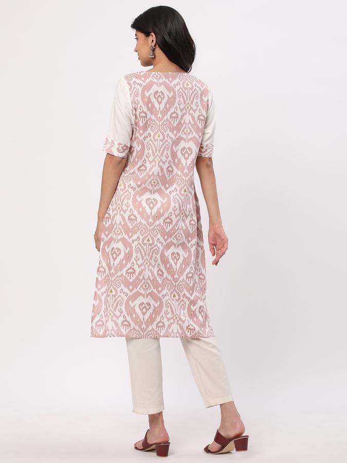 Women Rayon Regular Fit Round Neck Printed Kurta