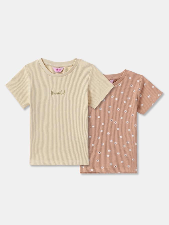 Girls Graphic Print Pure Cotton Regular T Shirt 
