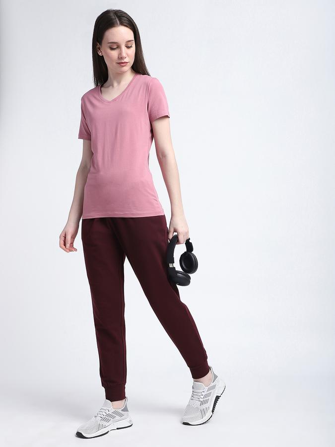 Women Cotton Regular Fit Drawstring Waist Solid Trackpants