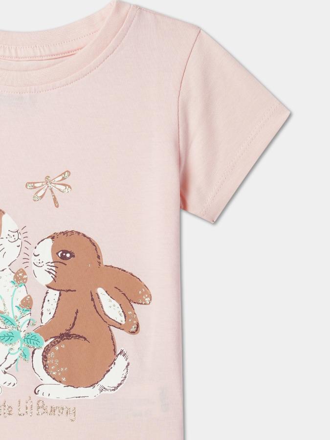 Girls Graphic Print Regular Fit Round-Neck T-Shirt image number 2