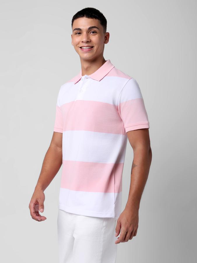 Men Colourblock Regular Fit Polo T-Shirt image number 1