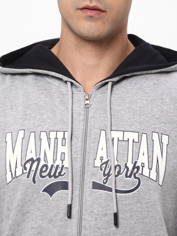 Men Cotton Regular Fit Hooded Jacket