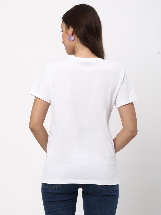 Women Cotton Regular Fit Round Neck Graphic T-shirt