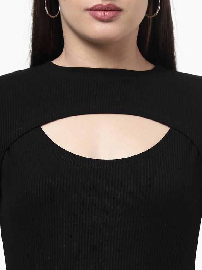 R&B Women's Keyhole Detail Rib Top image number 3