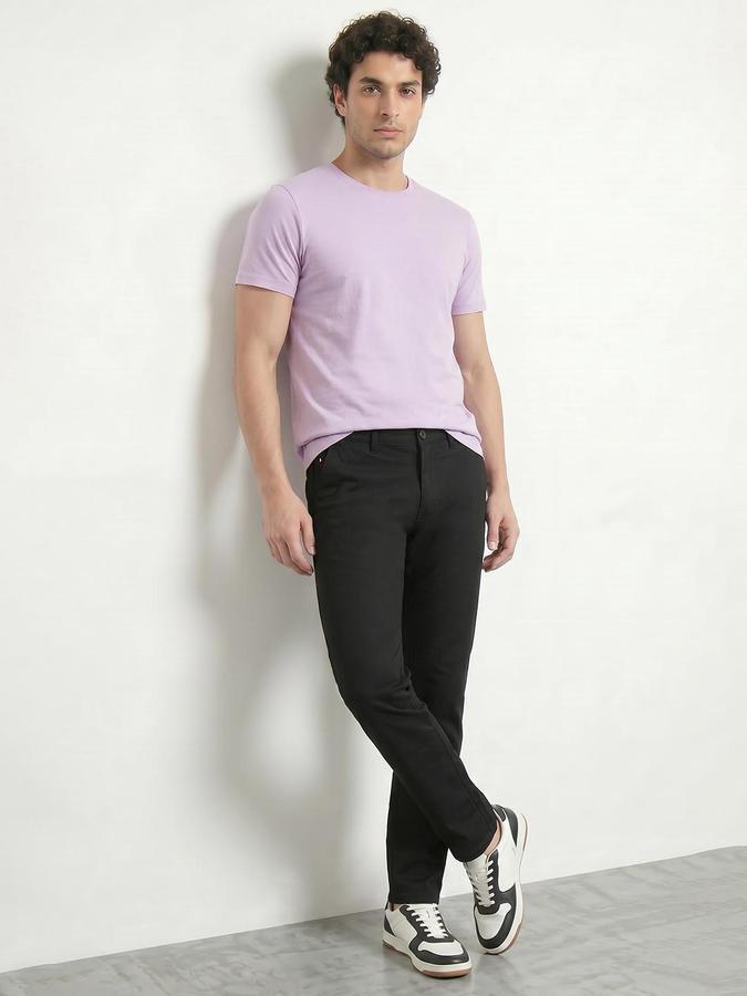 R&B Men's Black Slim Fit Trousers