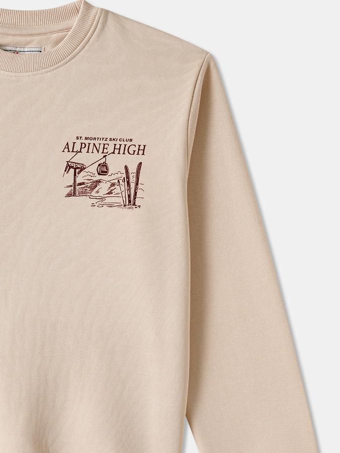 Boys Cotton Blend Relaxed Fit Crew Neck Graphic Sweatshirt