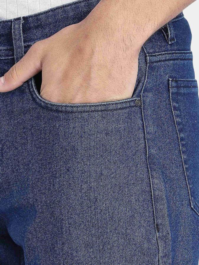 R&B Navy Blue Straight Fit Men Mid Rise Jeans