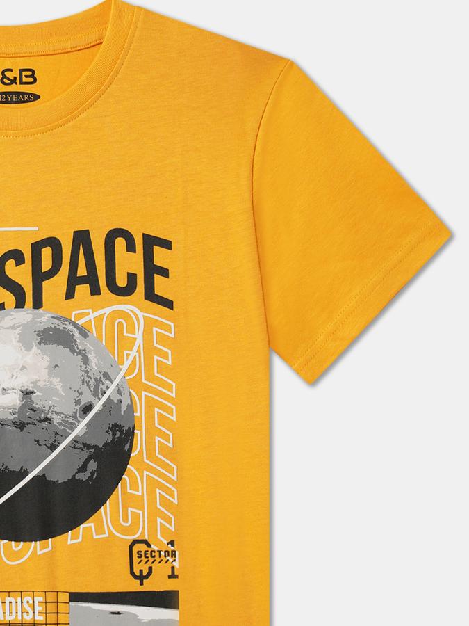 Boys Graphic Print Relaxed Fit Round-Neck T-Shirt image number 2