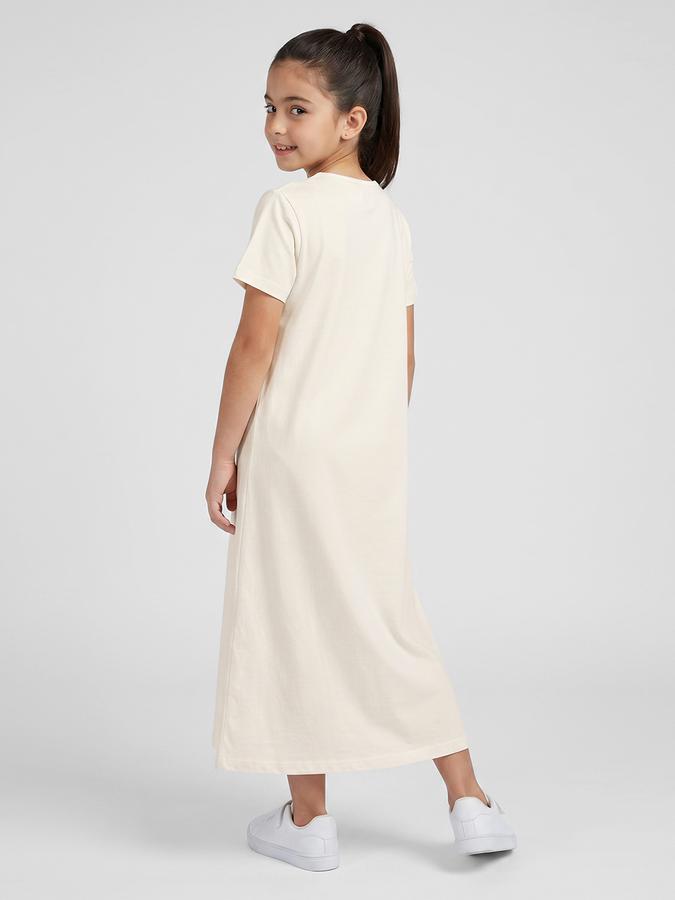 R&B Cream Printed Short Sleeves Round Neck Maxi Girls T-shirt Nightdress