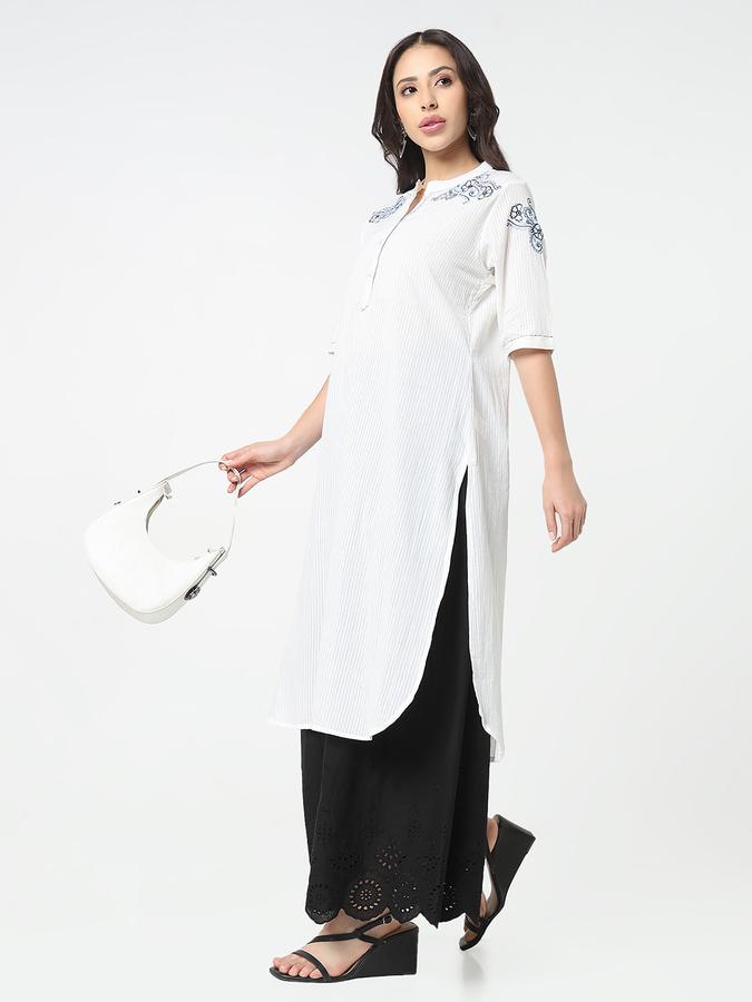 R&B Women's White Embroidered Tunic