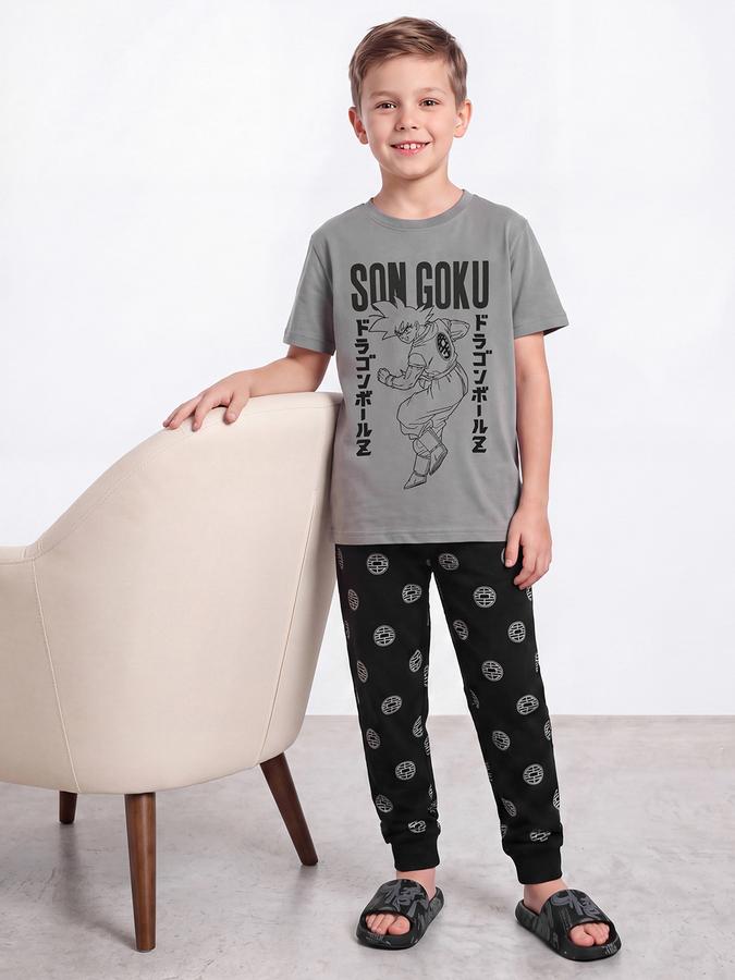 R&B Boys Grey Graphic Print T-Shirt and Pyjama Night Suit