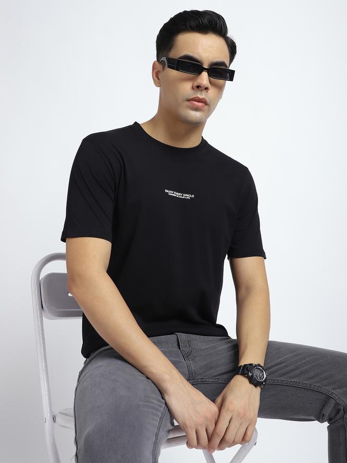 Men Cotton Regular Fit Crew Neck Graphic T-shirt
