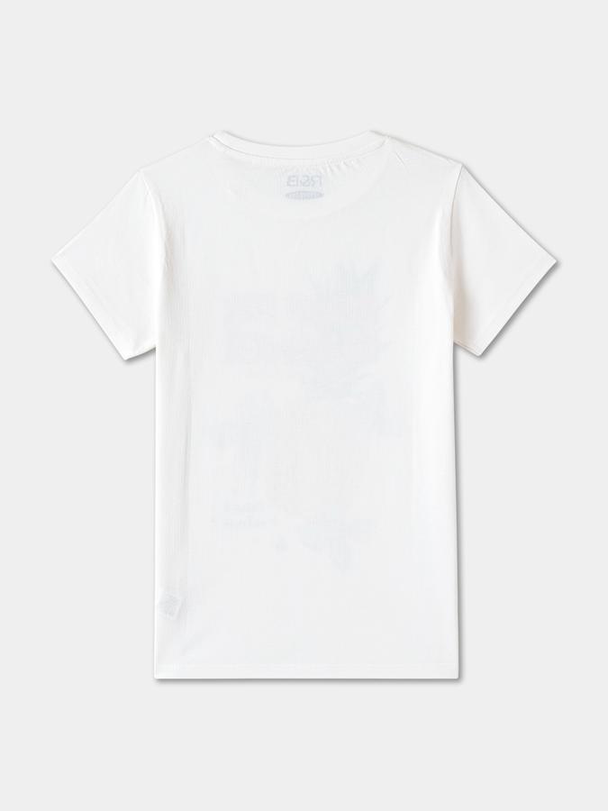Printed T-Shirt with Crew Neck and Short Sleeves image number 1