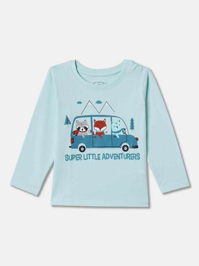 Baby Boys Graphic Print Pure Cotton Regular T Shirt