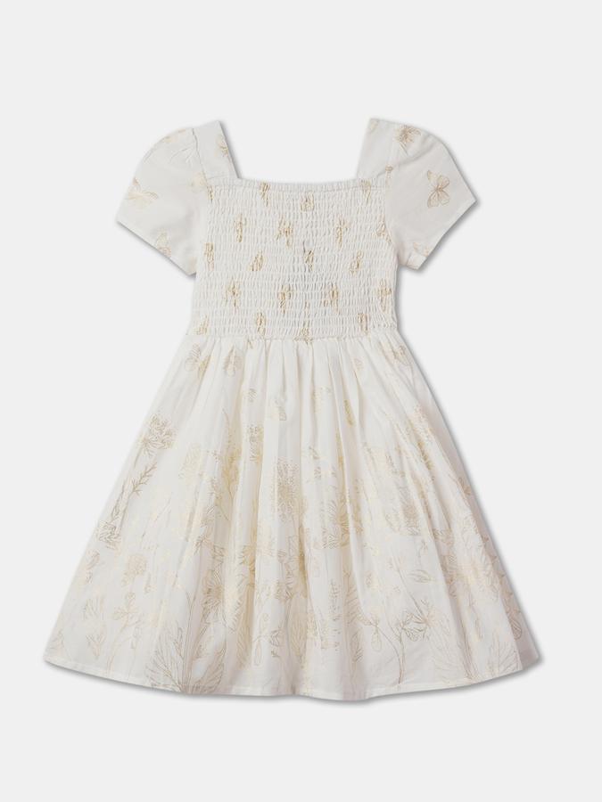 Girls Butterfly Print A-Line Dress image number 1