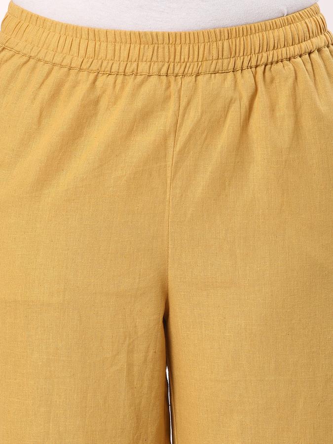 Women Cotton Culottes Elasticated Waist Embellished Trousers