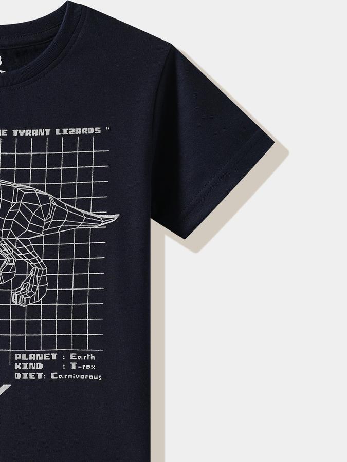 Boys Cotton Regular Fit Crew Neck Graphic T-shirt