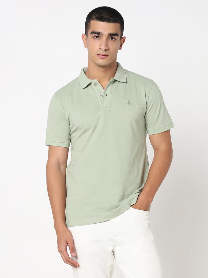 MENS Short Sleeves SOLID POLO WITH DTM EMBROIDERY- DRY FIT image number 1