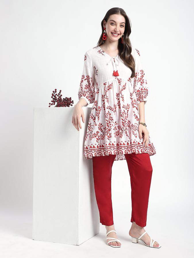 R&B Women Orange Printed Tunic