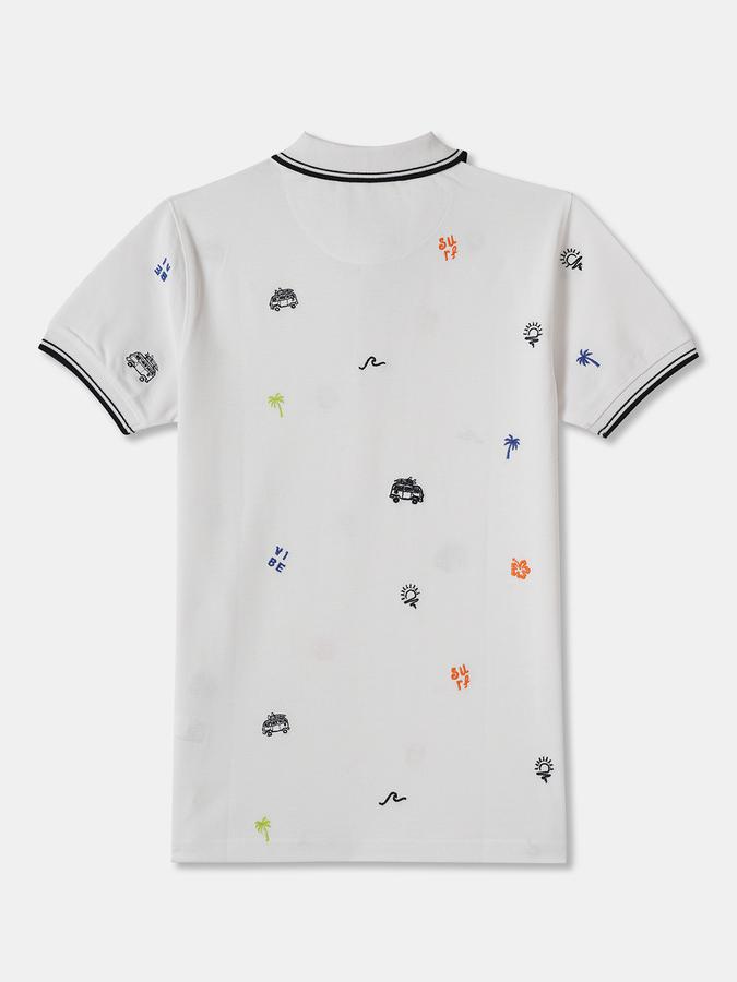 Boys Regular Fit Short Sleeve Polo Collar T-Shirt