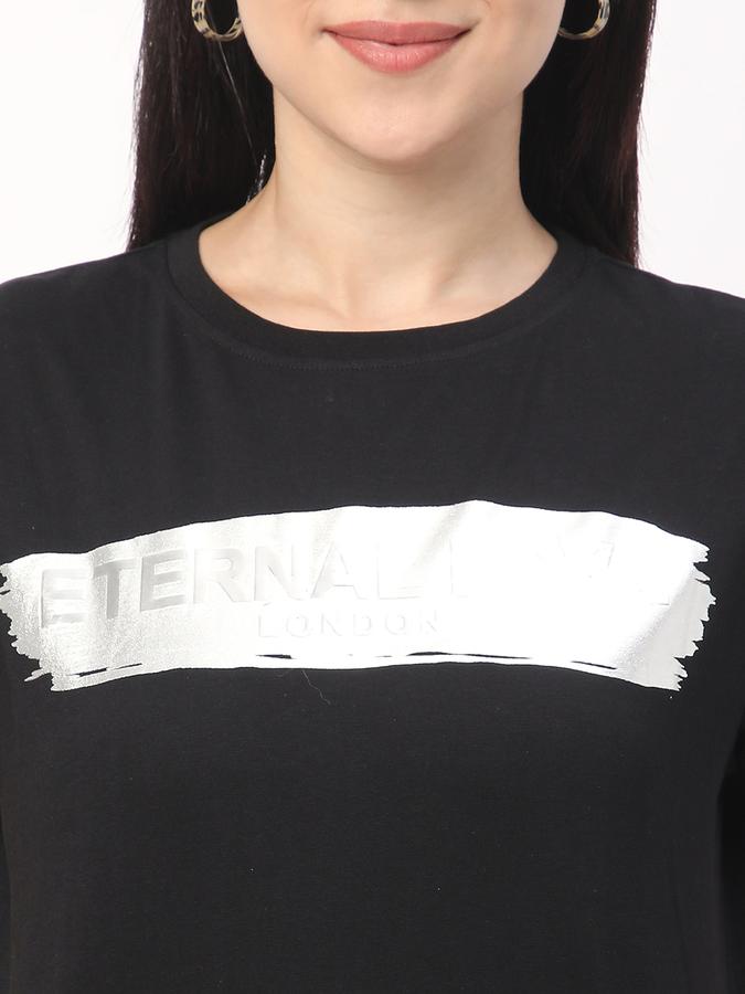 Women Cotton Regular Fit Crew Neck Graphic T-shirt