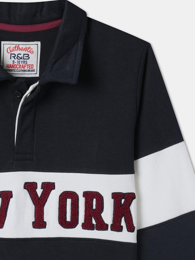 R&B Boys' Navy Colourblocked Sweatshirt