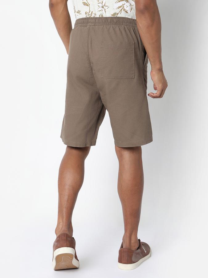 Boys Linen Regular Fit Drawstring Waist Clean Hem Shorts