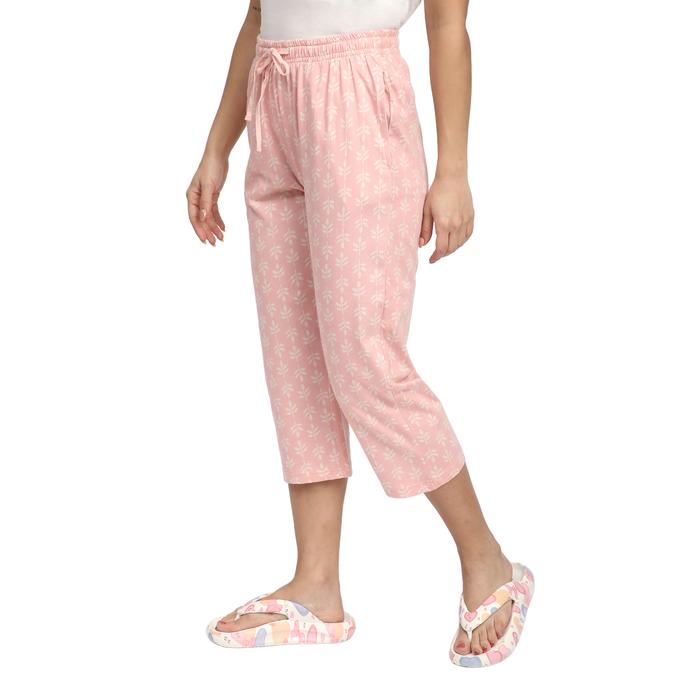 R&B Women Peach Geometric Print Pyjama Bottoms