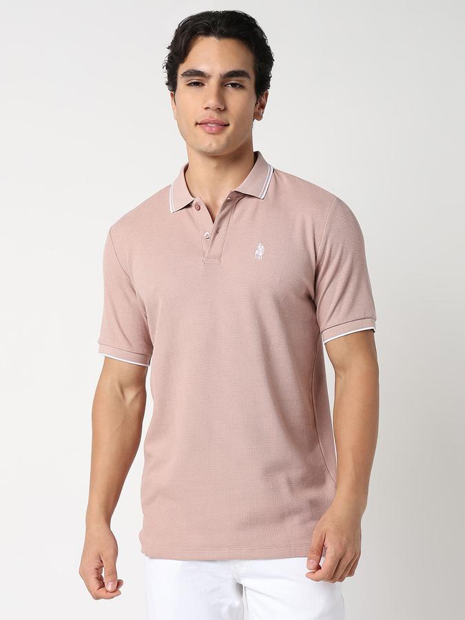 Self Design Men Peter Pan Collar T-Shirt image number 0