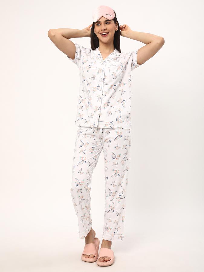Women Floral Print Top & Pyjamas Set image number 1