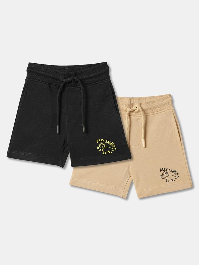 Boys Pack of 2 Typographic Print Regular Fit Shorts image number 0