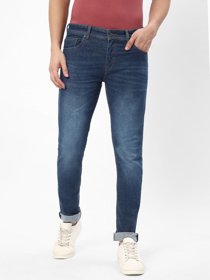 Men Cotton Slim Fit Mid Rise Faded Jeans