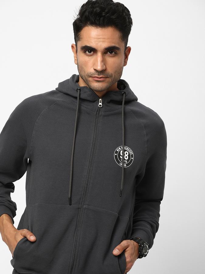 Men Cotton Regular Fit Hooded Jacket