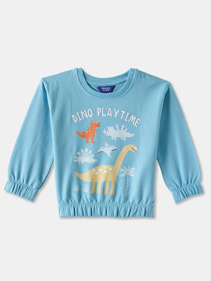 Boys Cotton Graphic Print Sweatshirt And Trousers Set