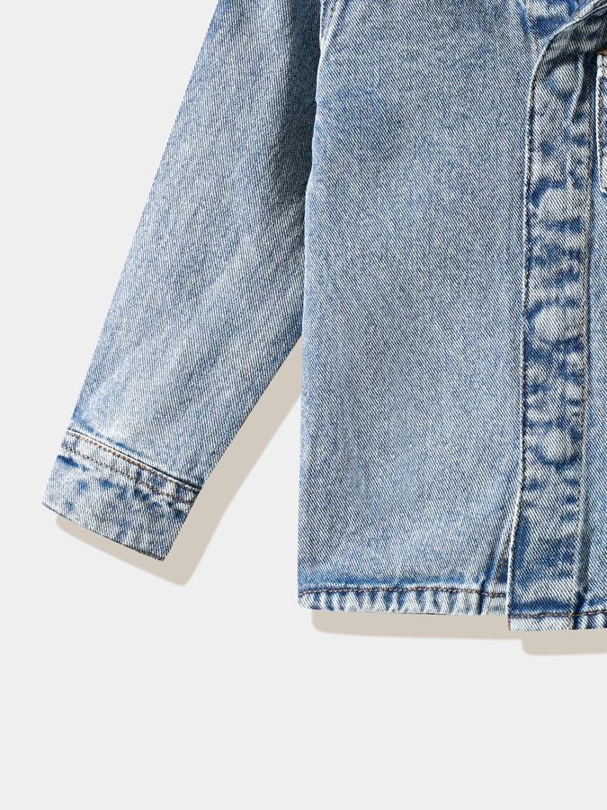 Boys Denim Regular Fit Long Sleeve Pocket Shirt