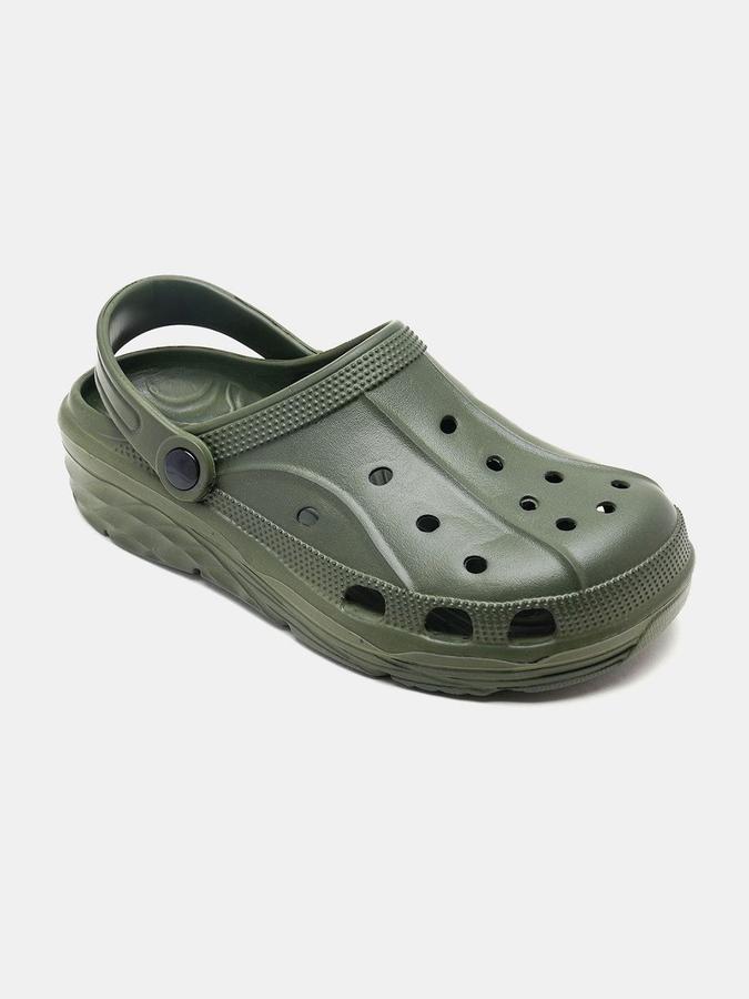R&B Men Olive Textured Flip Flops