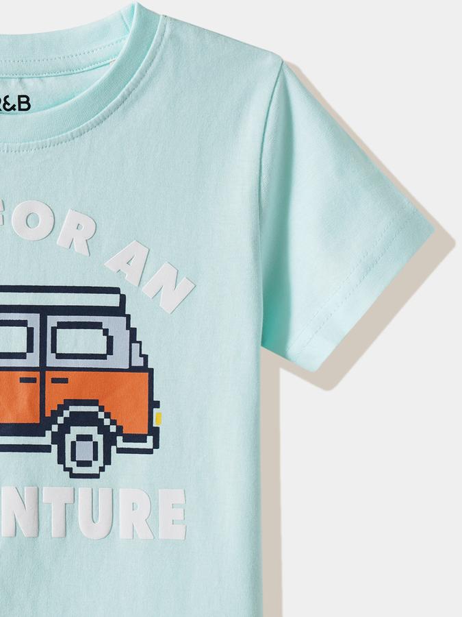 Boys Cotton Regular Fit Crew Neck Graphic T-shirt