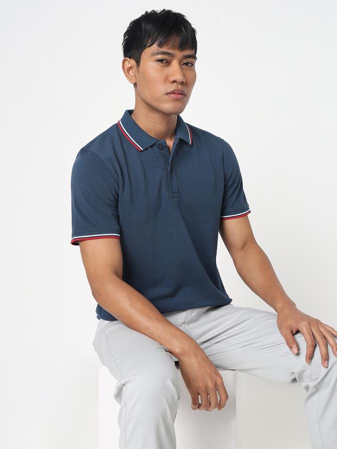 Solid Men Peter Pan Collar T-Shirt image number 0