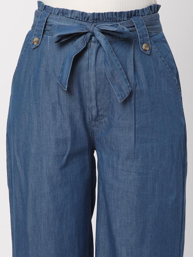 R&B Paperbag Waist Flared Denim Pants image number 3