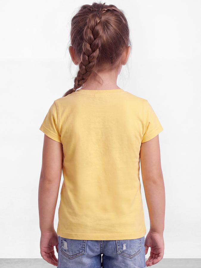 R&B Girls Yellow Typography Printed  Short Sleeves Pure Cotton T-shirt