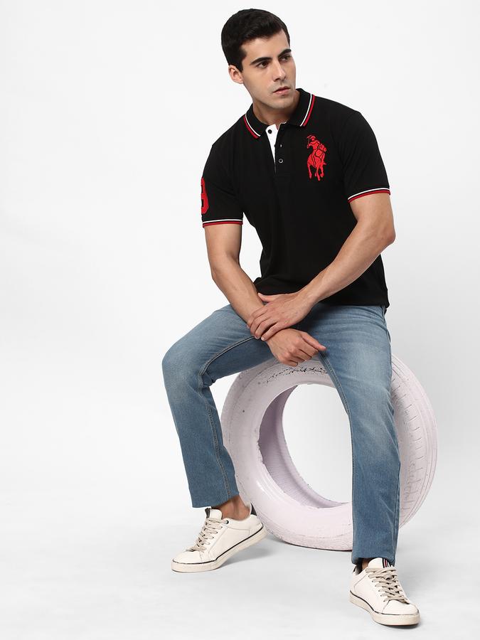 Men Logo Embroidered Regular Fit Polo T-Shirt image number 1