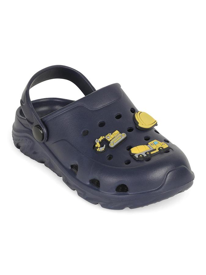 R&B Navy Blue EVA Embellished Boys Clogs