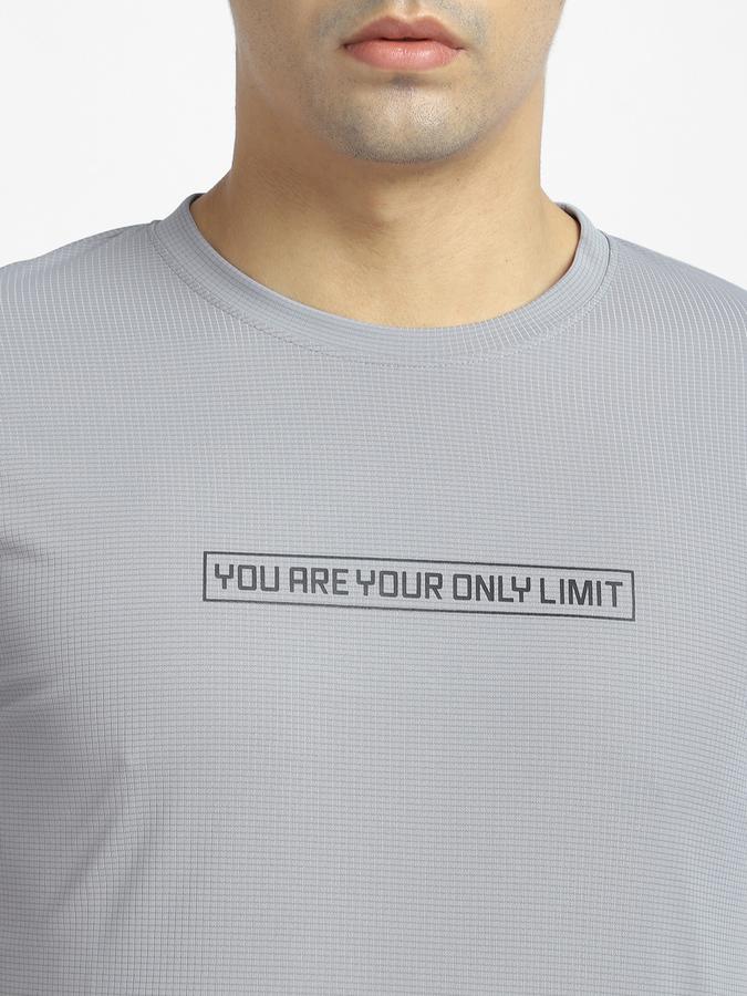 Men Polyester Regular Fit Crew Neck Typographic Print T-shirt