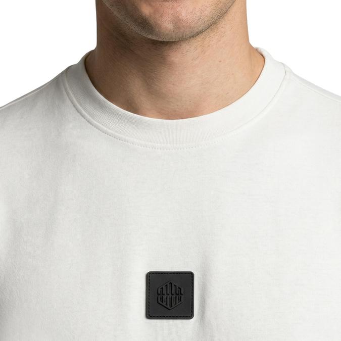 R&B Men White Cotton Printed Round Neck T-Shirt