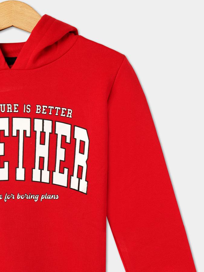 Boys Cotton Regular Fit Hooded Graphic Hoodie