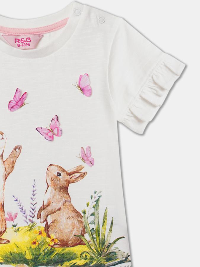Girls Graphic Regular Fit Short Sleeve Crew Neck Top