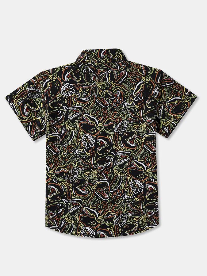 Boys Cotton Regular Fit Long Sleeve Printed Shirt