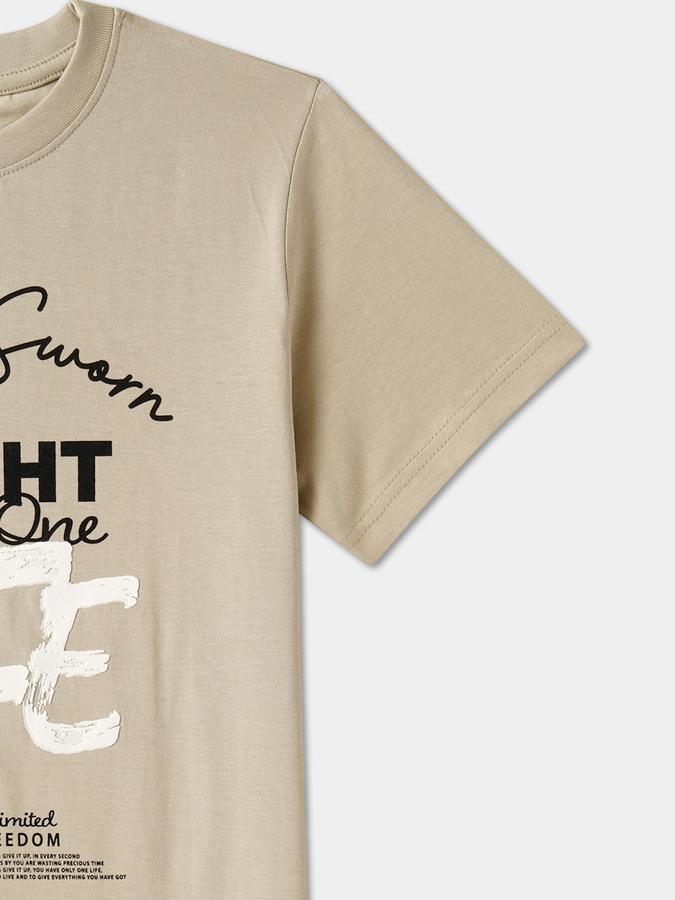 Boys Cotton Regular Fit Crew Neck Graphic T-shirt