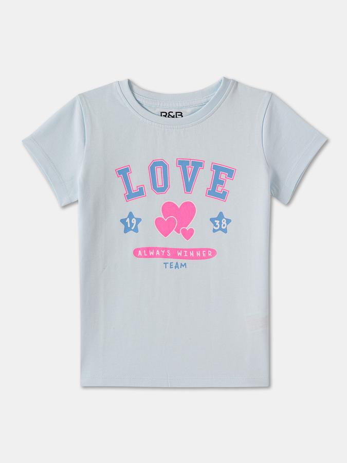 Girls Graphic Regular Fit Short Sleeve Crew Neck T-Shirt